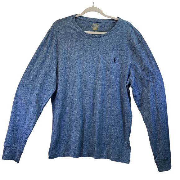 Polo Ralph Lauren Mens L Blue-Heather Long Sleeves Custom Slim Fit Preppy Shirt - Picture 1 of 11